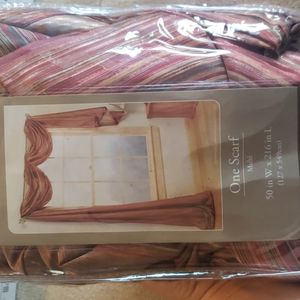 Satiny Striped Window Scarf Treatment